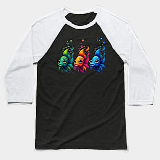 Colorful Funny Fish Baseball T-Shirt